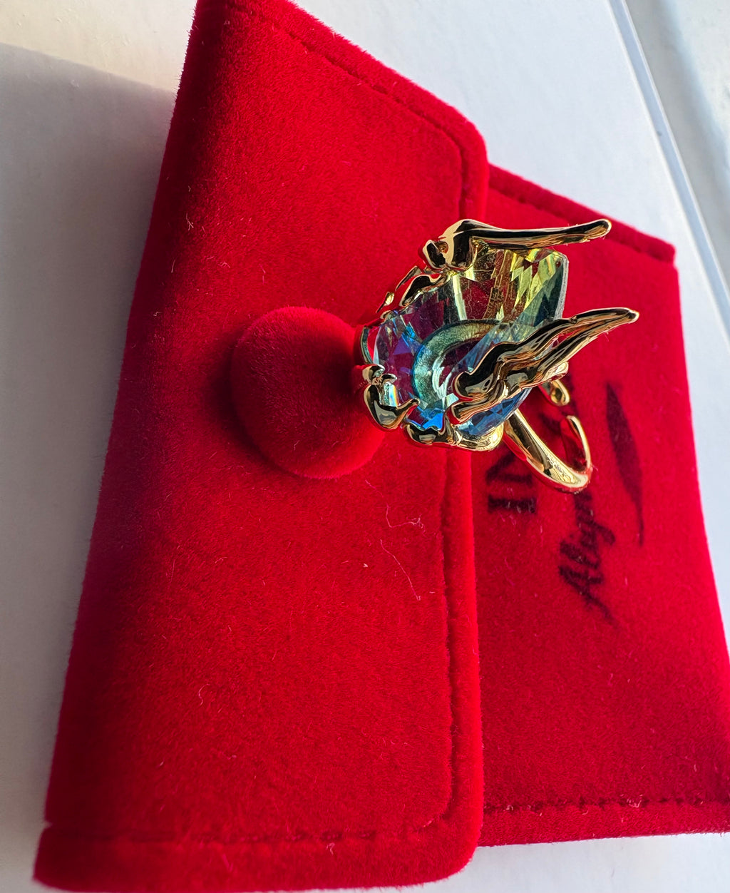 Crystal Fantasy Adjustable Ring – 18K Gold Plated